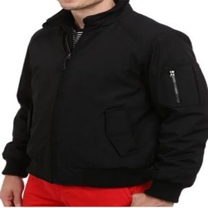Calvin Klein Bomber Jacket Men XL Soft Shell Quilted Lining Black Flight Coat